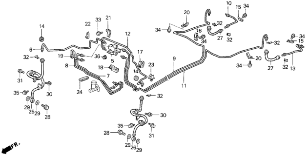 1994 Honda Civic Valve Assembly, Dual Proportioning Diagram for 46210-SR3-013