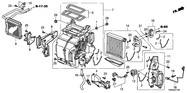 2013 Honda Fit 5 Door FIT (SAYAMA PLANT) KA 5MT Heater Unit Diagram