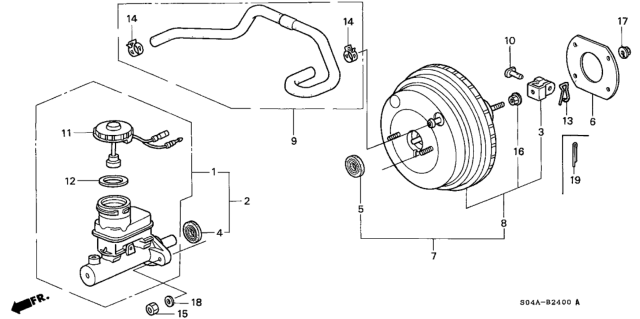 1999 Honda Civic Power Assembly, Master (7"+8") Diagram for 46400-S03-Z01