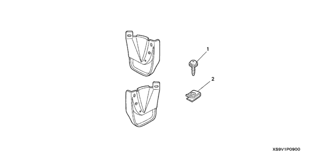 2003 Honda Pilot 5 Door EXL (RES) KL 5AT Rear Splash Guards Diagram