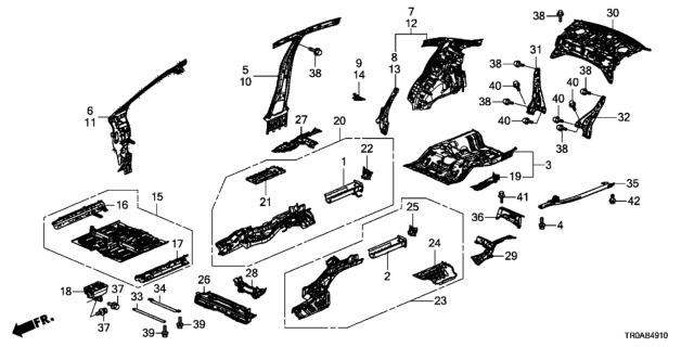 2013 Honda Civic Floor - Inner Panel Diagram