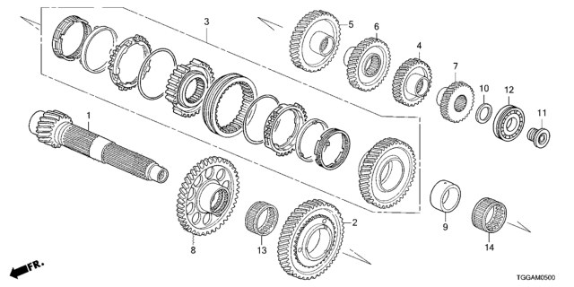 2021 Honda Civic MT Countershaft Diagram