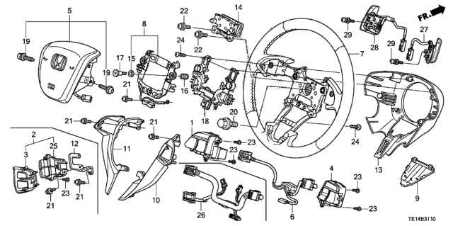 2012 Honda Accord Switch Assy., L. Paddle Shift *NH167L* (GRAPHITE BLACK) Diagram for 78565-TA0-U81ZA