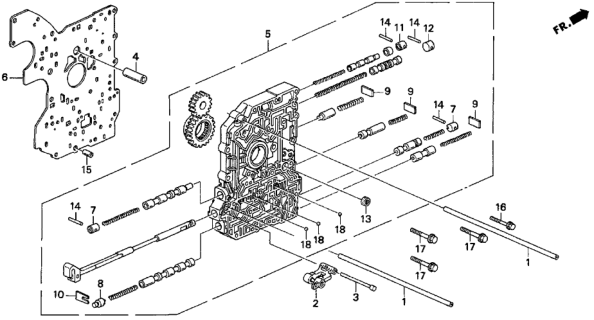 1995 Honda Odyssey AT Main Valve Body (2.2L) Diagram