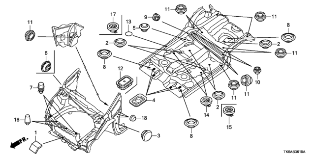 2013 Honda Fit Grommet (Front) Diagram