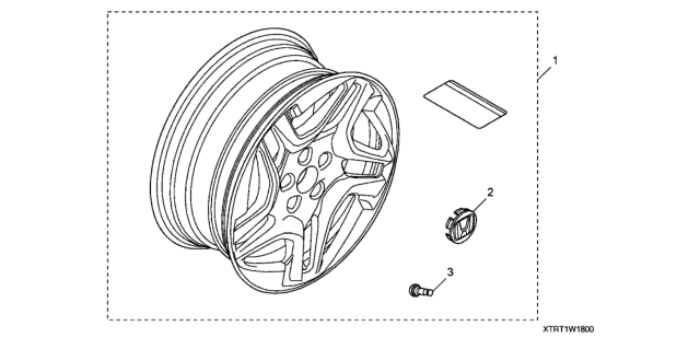 2019 Honda Clarity Electric Alloy Wheel (18") Diagram