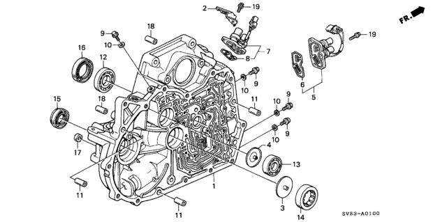 1994 Honda Accord AT Torque Converter Housing Diagram