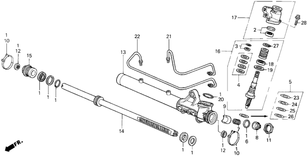 1996 Honda Del Sol P.S. Gear Box Components Diagram