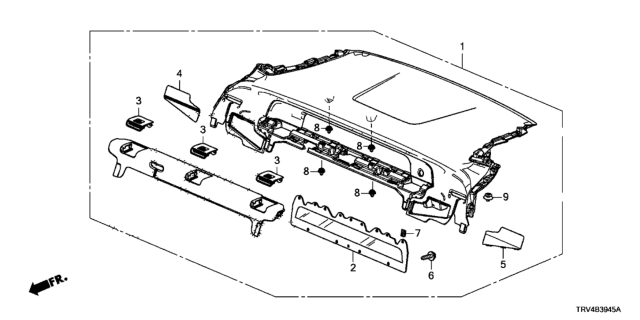 2019 Honda Clarity Electric Rear Tray Diagram