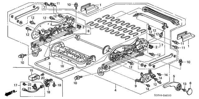 2005 Honda Accord Front Seat Components (Driver Side) (Manual Height) Diagram