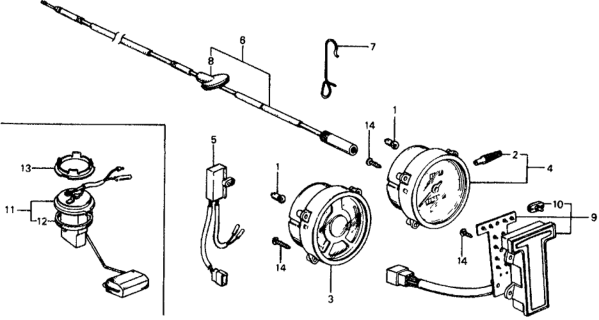 1977 Honda Civic 5 Door ** KL HMT Meters - Fuel Level Sendingunit Diagram