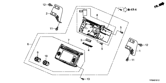 2013 Honda Crosstour 5 Door EXL (4 CYLINDER) KA 5AT Audio Unit Diagram