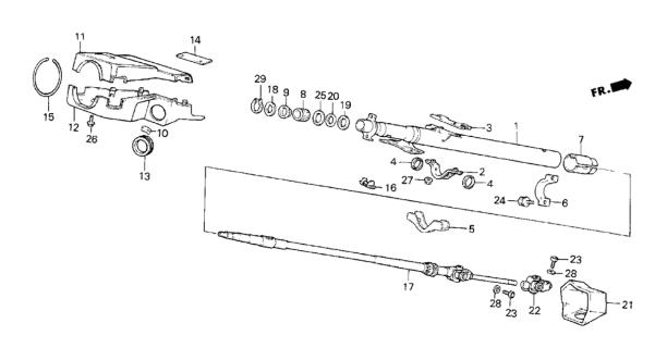 1985 Honda CRX Steering Column Diagram