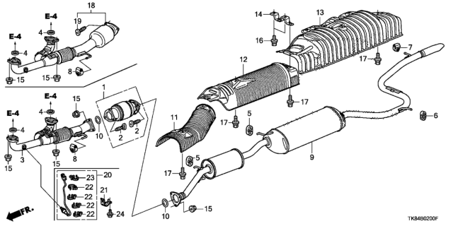 2015 Honda Odyssey Exhaust Pipe - Muffler Diagram