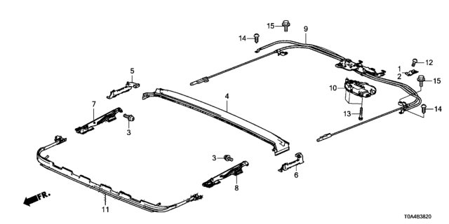 2016 Honda CR-V Motor Assy., Sunroof Diagram for 70450-TL0-G22