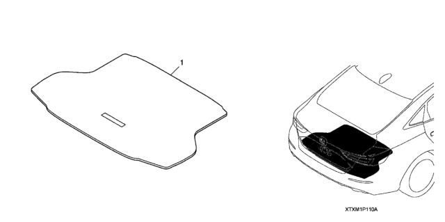 2021 Honda Insight Trunk Carpet Mat Diagram