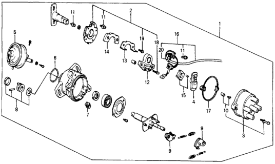 1984 Honda Civic Distributor (Hitachi) Diagram