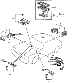 1984 Honda Accord Lamp Assy., Glove Box Diagram for 34254-SA5-003