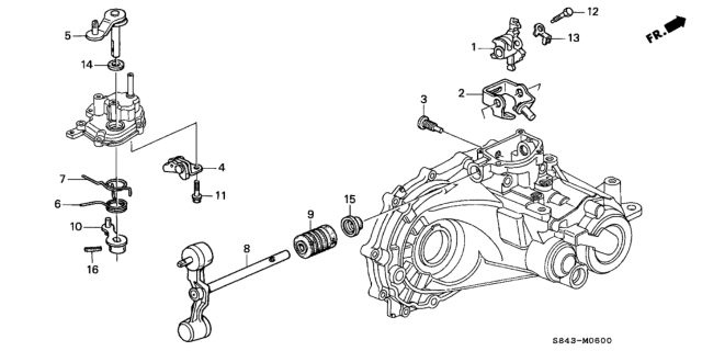 2002 Honda Accord Arm, Shift Diagram for 24411-PX5-020