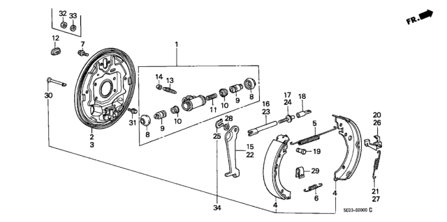 1986 Honda Accord Rear Brake Shoe Diagram