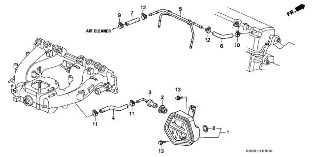 1997 Honda Civic 2 Door DX (ABS A/C) KR 5MT Breather Chamber (SOHC) Diagram