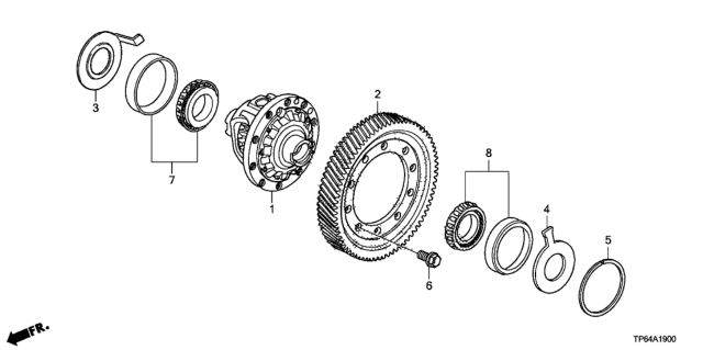 2015 Honda Crosstour Differential Diagram for 41100-R5M-000