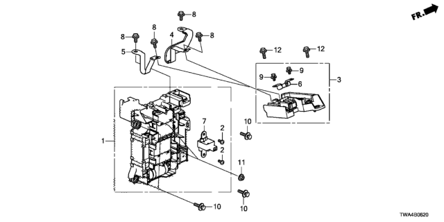 2018 Honda Accord Hybrid Board, Junction Diagram for 1E100-6C2-A03