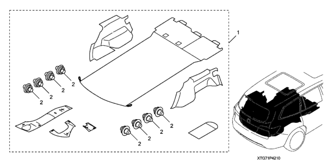 2020 Honda Pilot Cargo Liner Diagram 2