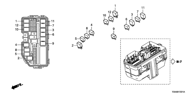 2012 Honda CR-V Control Unit (Engine Room) Diagram 2