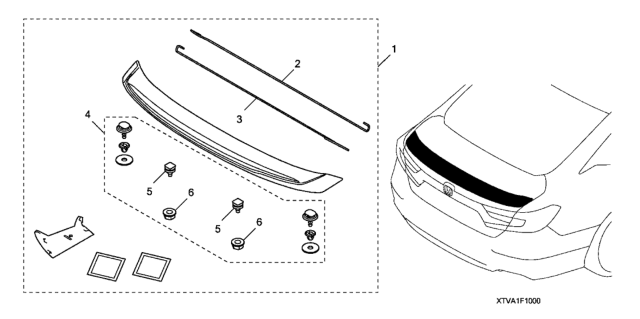 2021 Honda Accord Deck Lid Spoiler Diagram