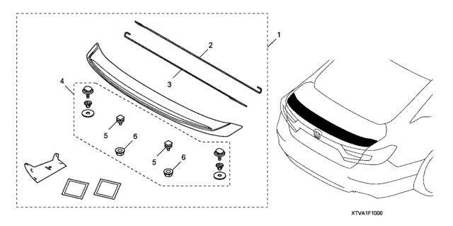 2019 Honda Accord Deck Lid Spoiler Diagram