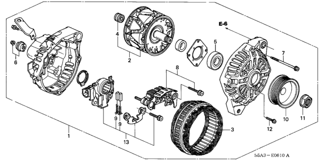 2002 Honda Civic Regulator Set Diagram for 31150-PLM-A01