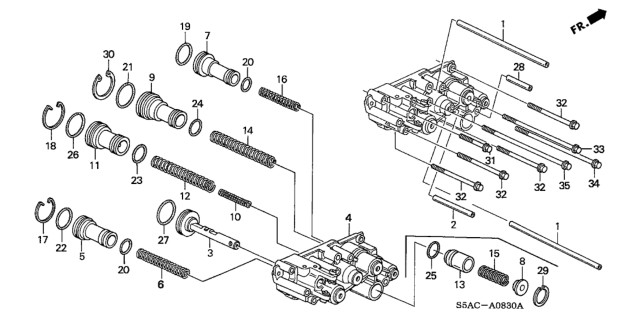 2005 Honda Civic AT Servo Body Diagram