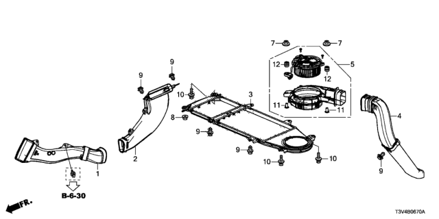 2014 Honda Accord Scroll, Cooling Fan Diagram for 1J850-5K0-003
