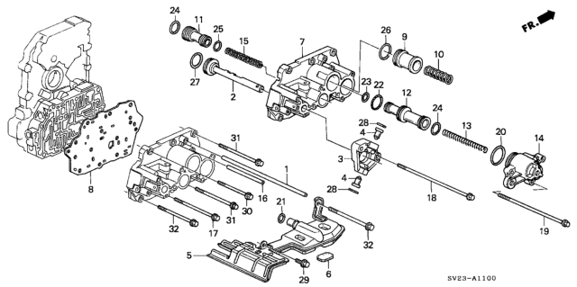 1994 Honda Accord Body, Servo Diagram for 27410-P0X-A00