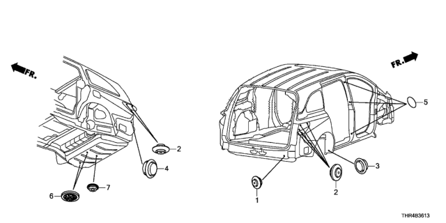 2020 Honda Odyssey Grommet (Rear) Diagram