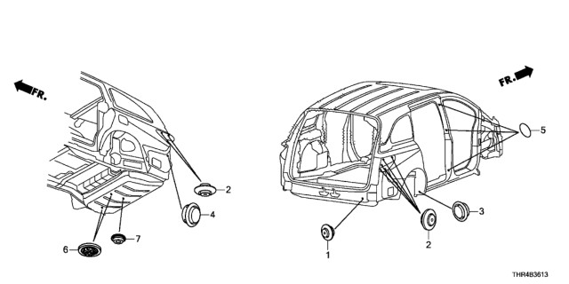 2021 Honda Odyssey Grommet (Rear) Diagram