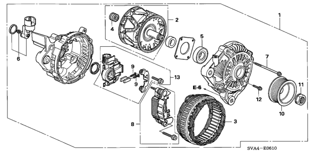 2006 Honda Civic Alternator (Mitsubishi) (1.8L) Diagram