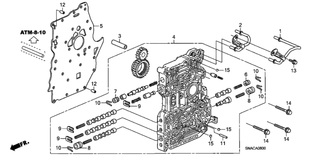 2010 Honda Civic 4 Door EX-L (NAVIGATION) KA 5AT AT Main Valve Body Diagram