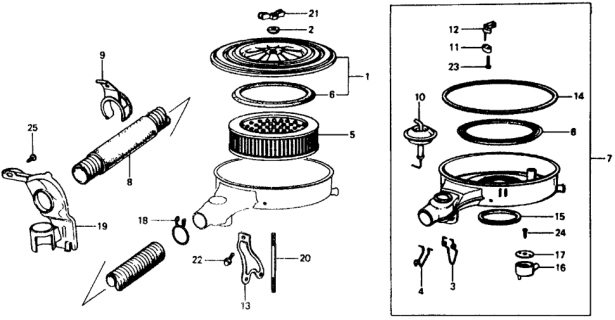 1979 Honda Civic 3 Door ** (1200) ** 4MT Air Cleaner Diagram