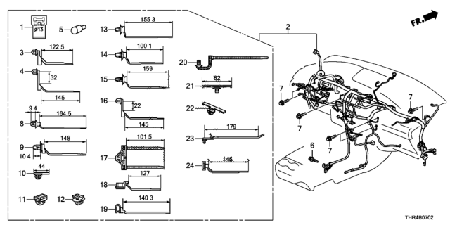 2019 Honda Odyssey Wire Harness, Instrument Diagram for 32117-THR-A05