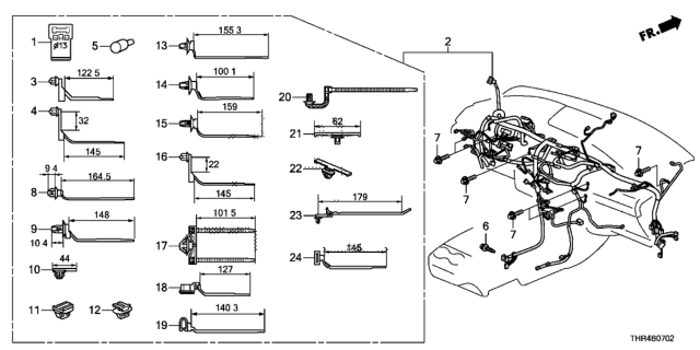 2020 Honda Odyssey WIRE HARNESS, INSTRUMENT Diagram for 32117-THR-AR0