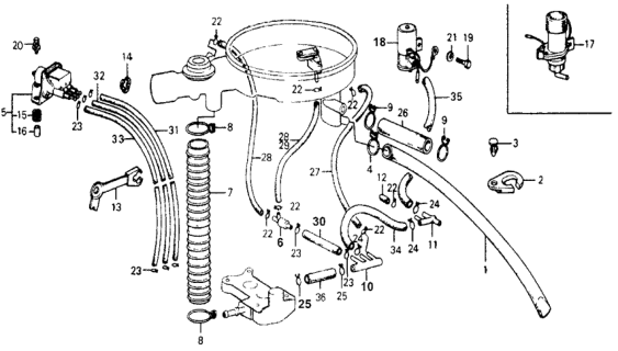 1976 Honda Accord Tube, Oil Drain Diagram for 15706-657-670