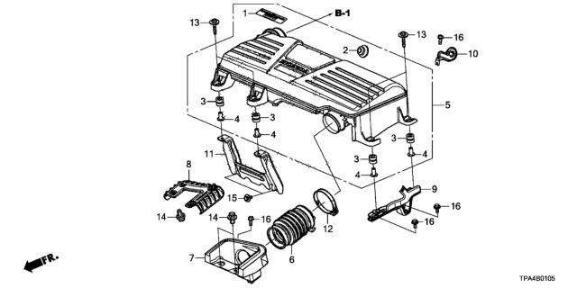 2020 Honda CR-V Hybrid STAY COMP B, AIR/C Diagram for 17262-5Y3-J00