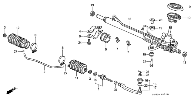 1994 Honda Accord Cushion B, Gear Box Diagram for 53436-SV4-000