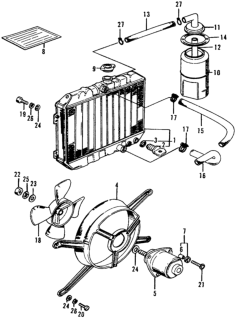 1976 Honda Civic 2 Door ** (1200) ** 4MT MT Radiator Diagram