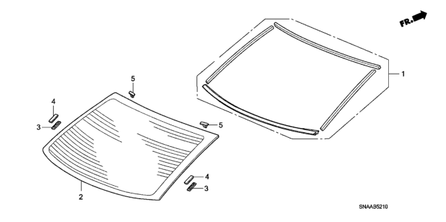 2009 Honda Civic 4 Door EX-L (NAVIGATION) KA 5MT Rear Windshield Diagram