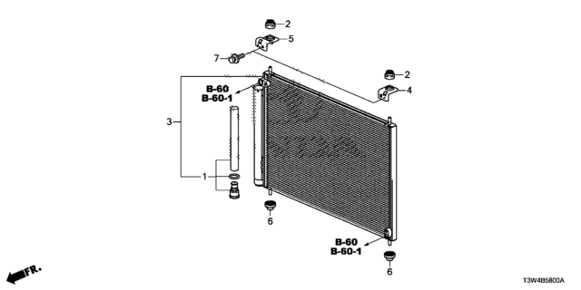 2015 Honda Accord Hybrid Condenser Sub-Assy. Diagram for 80110-T3V-A01