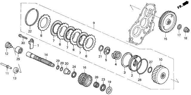 1995 Honda Del Sol 2 Door S KA 4AT AT Secondary Shaft Diagram