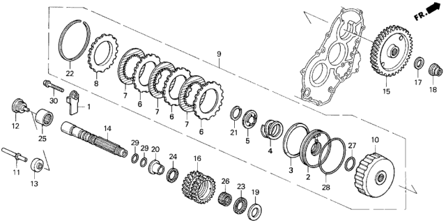 1994 Honda Del Sol AT Secondary Shaft Diagram